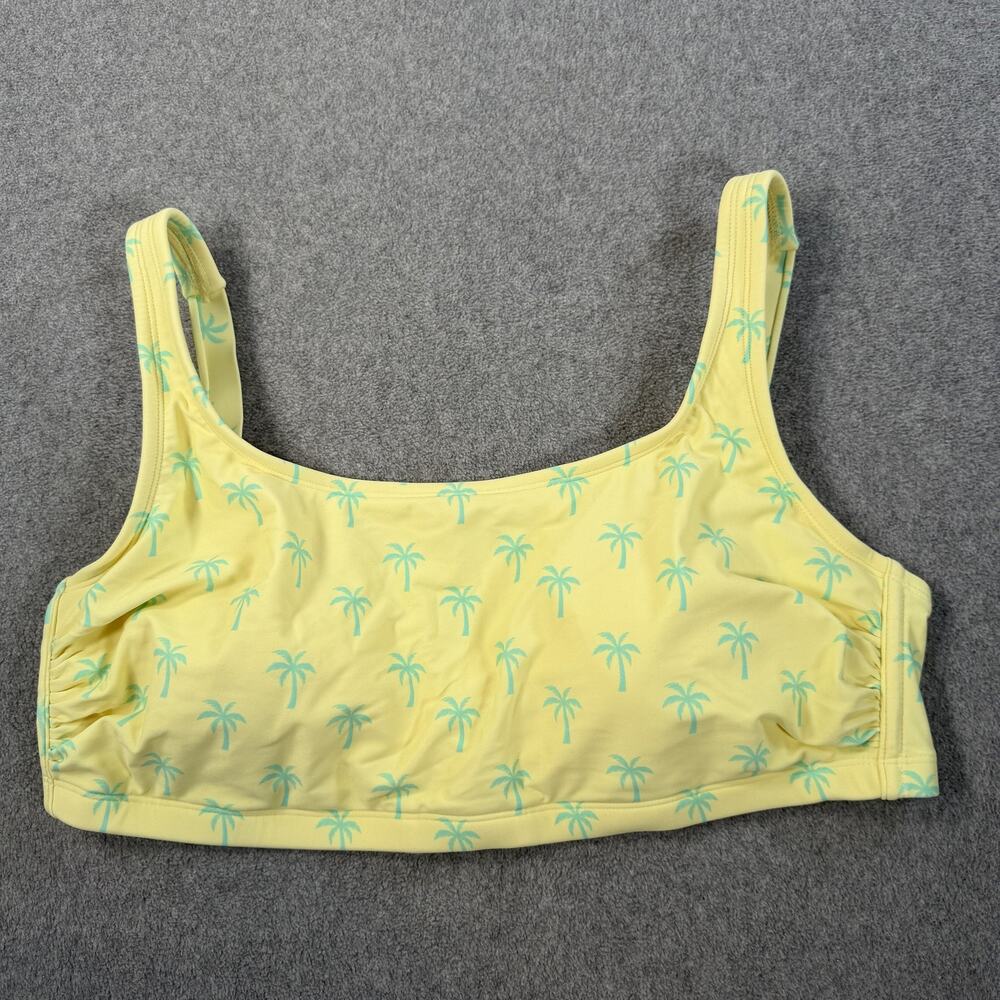 Stoney Clover Lane Target Women's 2X Yellow Palm Tree Print Swim Top Bikini
